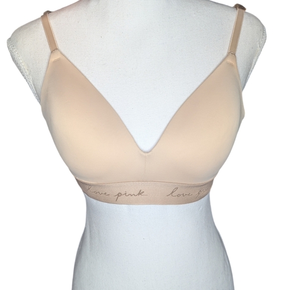 NWT Pink by Victoria's secret natural lines wireless bra 32c - Picture 1 of 7